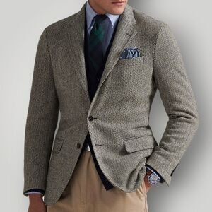 FOREMAN CLARK Vintage Mens Blazer Sport Coat Jacket Herringbone TWEED WOOL 40l